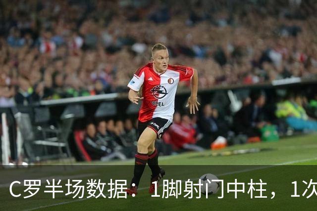 C罗半场数据：1脚射门中柱，1次过人，9次触球2次丢球，评分6.6